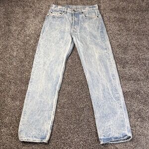 Vintage Levis 501 Blue Jeans Mens 32x31 USA Made Acid Stone Wash 80s Denim Pants